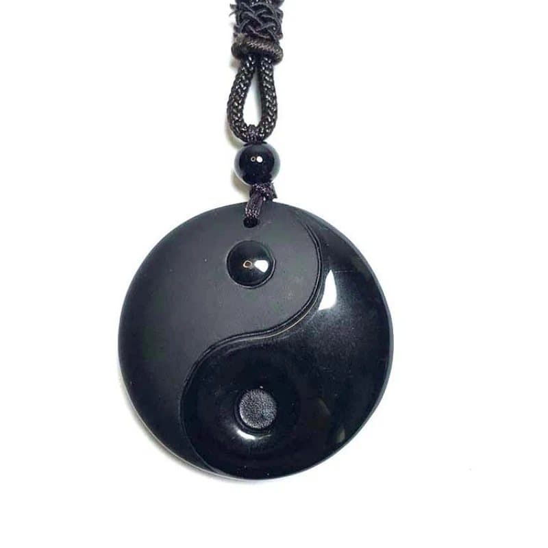 Pendentif Taiji en obsidienne